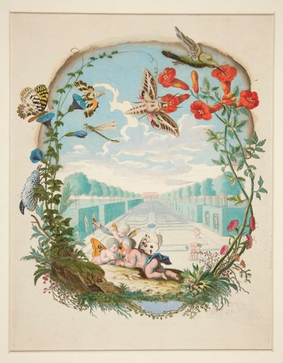 Feenszene mit Kolibris und Feen von Unknown