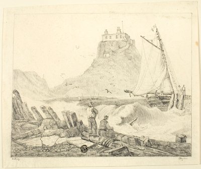 Hafen mit altem Schloss von Unknown