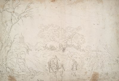 Landschaft mit Karawane von Unknown