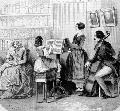 Ein Familienkonzert, Gravur um 1860 von Unknown artist
