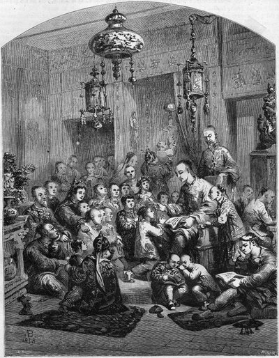 Eine Schule in China im Jahr 1858. von Unknown artist