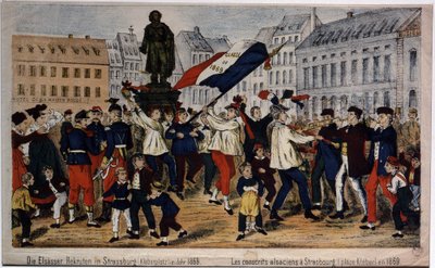 Elsässische Wehrpflichtige, Place Kleber in Straßburg von Unknown artist