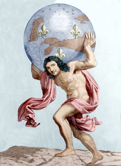 Karikatur von Colbert als Atlas von Unknown artist