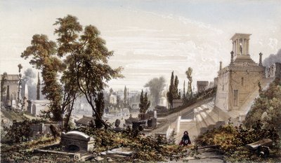 Friedhof Père Lachaise - Lithographie von Unknown artist