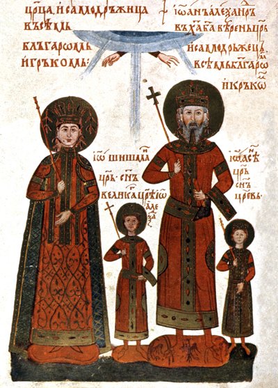 Iwan Alexander von Bulgarien und Familie (Druck) von Unknown artist