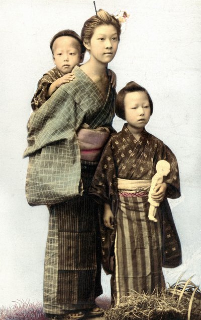 Japanische Kinder, Ende des 19. Jahrhunderts von Unknown artist
