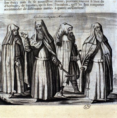 Moskauer Klerus, Gravur von Unknown artist