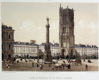 Place du Chatelet und der Saint-Jacques-Turm von Unknown artist