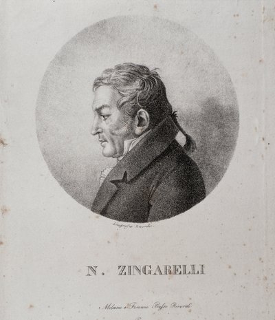 Porträt von Nicola Antonio Zingarelli (Stich) von Unknown artist
