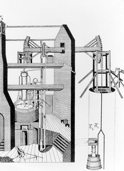 Dampfmaschine von Newcomen (1663 - 1729) von Unknown artist