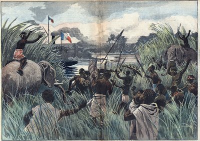 Inbesitznahme des Tschadsees (Afrika) von Unknown artist