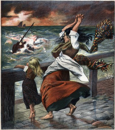 Die Frau des Sünders. Gravur von 1892. von Unknown artist