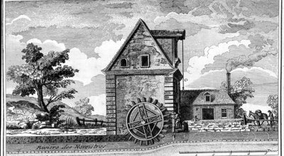 Wassermühle. Gravur um 1800. von Unknown artist