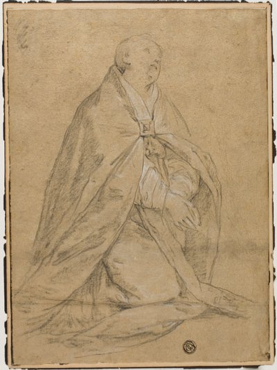 Kniender kirchlicher Heiliger von Unknown Florentine