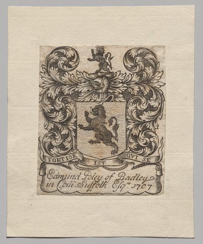Exlibris: Edmund Poley von Badley von Unknown artist