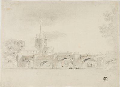 Kathedrale und Brücke, Hereford von Unknown artist