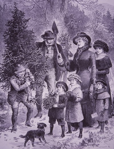 Weihnachtsbaumverkäufer (Stich) von Unknown artist
