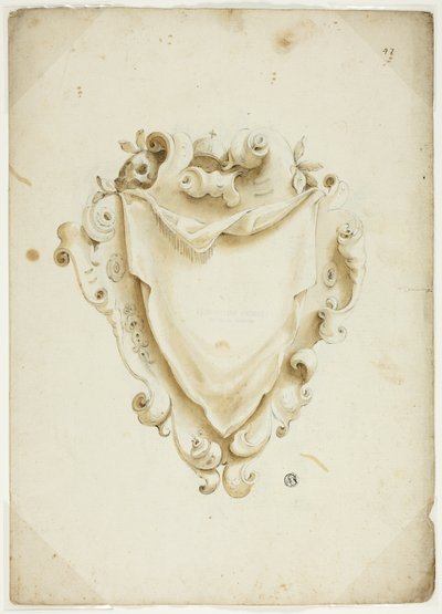 Entwurf für Wappenschild mit Kugel von Unknown artist