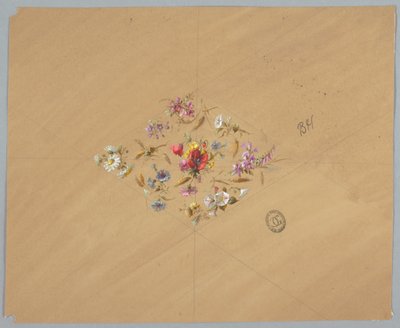 Entwurf für Tapeten und Textilien: Blumen von Unknown artist