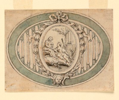 Entwurf für den Deckel einer Patchbox von Unknown artist