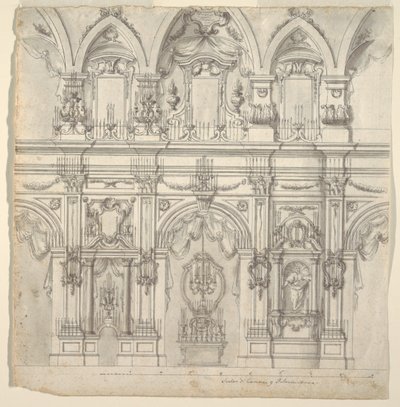 Erhebung des Kirchenschiffs von Unknown artist