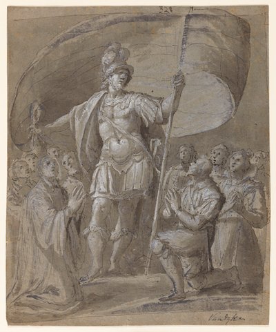 Figuren, die einem Ritter huldigen von Unknown artist