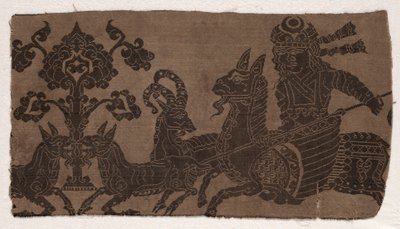Fragment mit berittenem Jäger, der Tiere aufspießt von Unknown artist