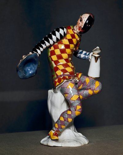 Harlekin-Statue - Porzellan von Unknown artist