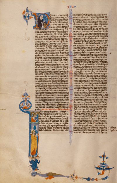 Initiale I: Heiliger Jakobus mit Christus darüber von Unknown artist