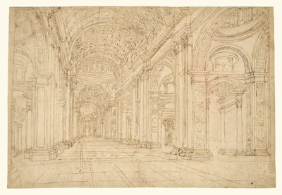 Innenraum des Petersdoms von Unknown artist