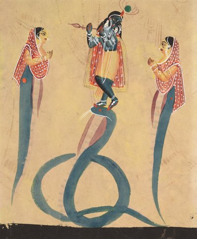 Krishna besiegt die Schlange Kaliya von Unknown artist