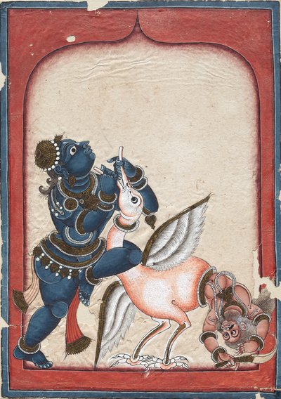 Krishna besiegt den Kranich-Dämon Bakasura von Unknown artist