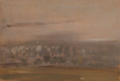 Landschaft mit Bäumen auf einem Hang von Unknown artist