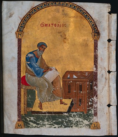 Blatt aus einem Lektionar mit St. Matthäus von Unknown artist