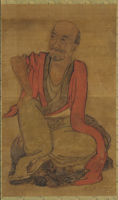 Luohan auf einer Wasserbüffelhaut von Unknown artist