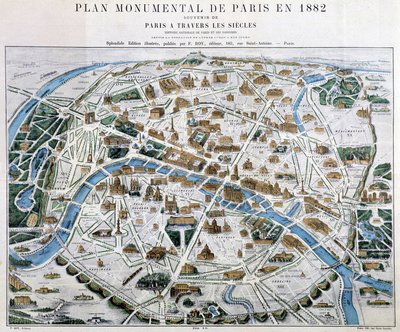 Monumentalplan von Paris im Jahr 1882 von Unknown artist
