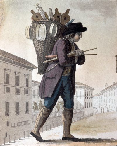 Altes Handwerk: der Schornsteinfeger von Unknown artist
