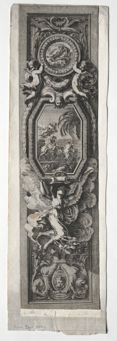 Tafel mit Vignette der Flucht nach Ägypten von Unknown artist