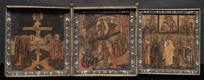Tragbares Triptychon-Ikone von Unknown artist