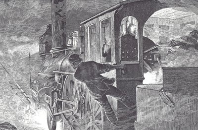Eisenbahnfahrer, späte 19. Jahrhundert (Holzstich) von Unknown artist