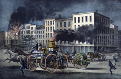 Szene aus dem Alltag amerikanischer Feuerwehrleute von Unknown artist