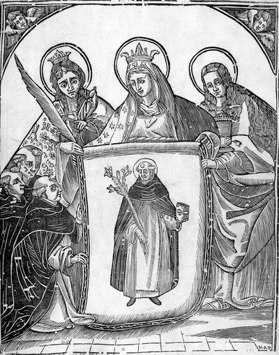St. Thomas von Aquin, umgeben von Heiligen von Unknown artist