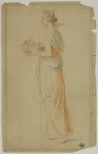 Stehendes Mädchen mit Korb von Unknown artist
