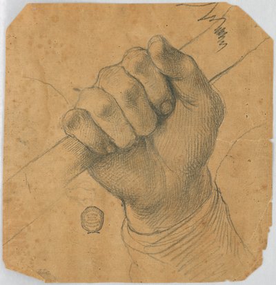 Studie: Hand eines Mannes, der einen Stock hält von Unknown artist