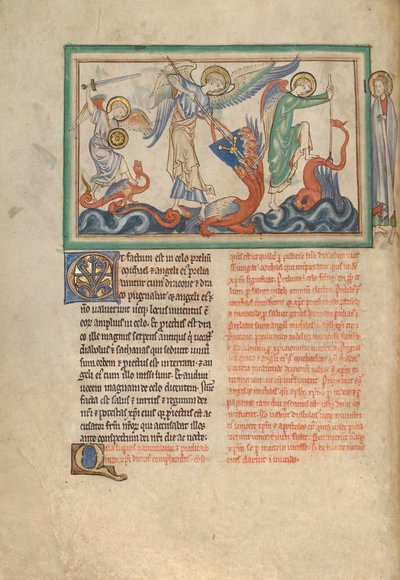 Der Kampf zwischen den Engeln und Drachen von Unknown artist