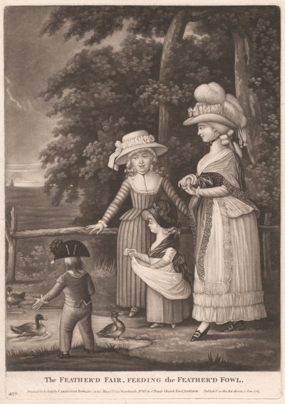 Der gefiederte Jahrmarkt, der die gefiederten Vögel füttert von Unknown artist