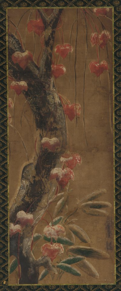 Baum, Herbstrebe und Schnee von Unknown artist
