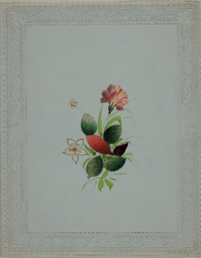 Unbetitelter Valentinstag (Rosa und weiße Blumen) von Unknown artist
