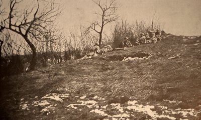Französische Truppen auf einem Hang von Unknown photographer