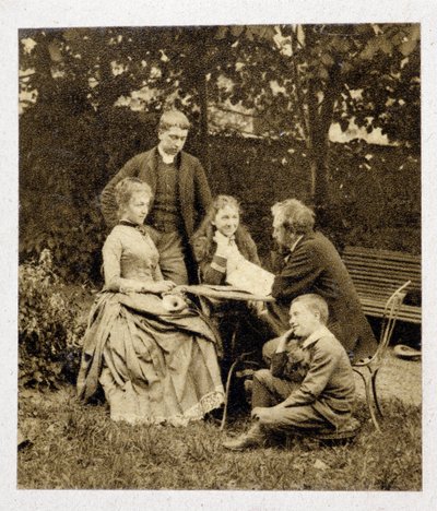 Gustave Eiffel mit Familie. Fotografie 1882 von Unknown photographer